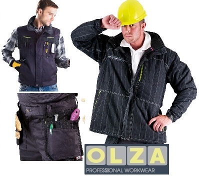 KVALITA = POHODLIE = OLZA Táto kolekcia sa riadi jedným základným poznatkom zákazníka - a to možnosť voľného pohybu, kedy nič neškrtí. To zabezpečuje vynikajúci pomer materiálov a to 97% bavlna (260 g/m2) a 3% Spandexu. Vďaka tomuto zloženiu je materiál príjemne elastický, bez toho, aby sa na exponovaných miestach vyťahoval, čiže urobiť drep, sadnúť si alebo kľaknúť nepredstavuje žiadny problém či nepohodlie. Nohavice s náprsenkou majú, navyše, unikátne predné rozopínanie na zips. Multifunkčné vrecká a možnosť vložiť kolenné výstuhy sú samozrejmosťou. S tmavomodrou farbou tejto kolekcie harmonizujú kárované doplnky a jasno žlto-zelené pásiky.