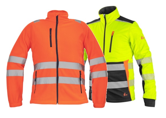 Hi-vis softshell a flisové bundy